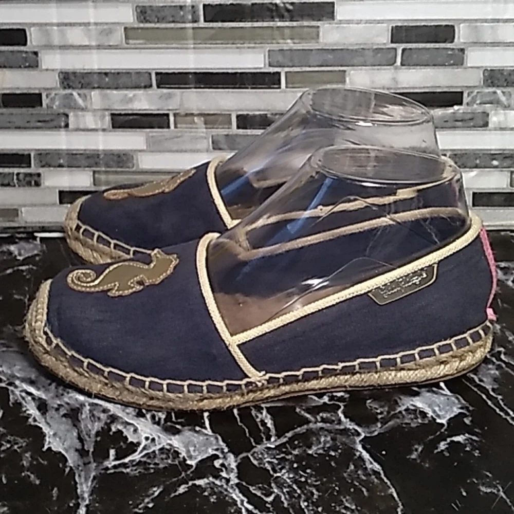 Lilly Pulitzer 6 espadrille canvas beachcomber nautical sea horse SIRENS - Picture 3 of 8